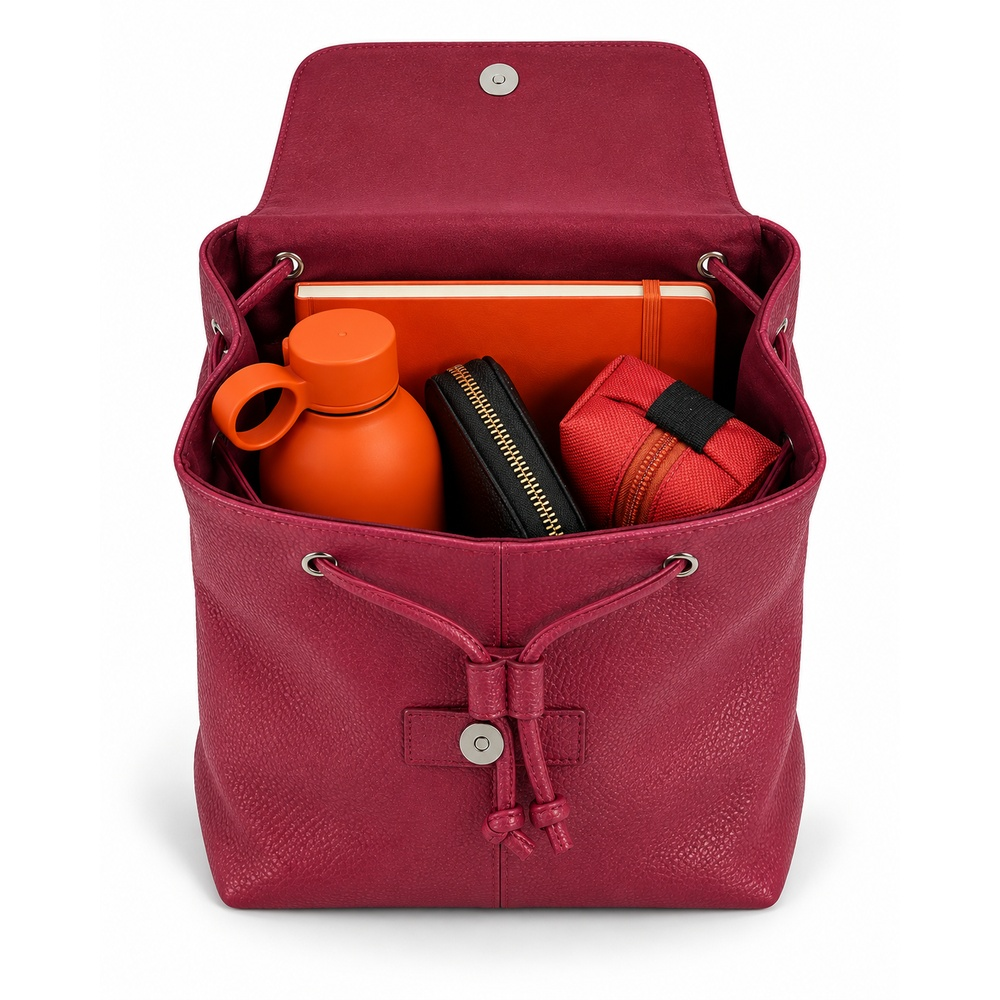 Dámský batoh LUXY Leather Bordeaux